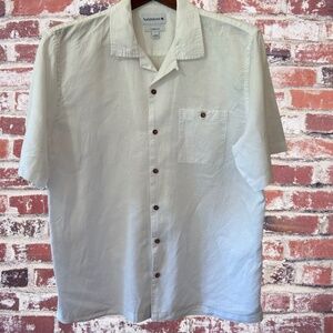 Men’s short sleeve white shirt, classic fit, Large, Saddlebred